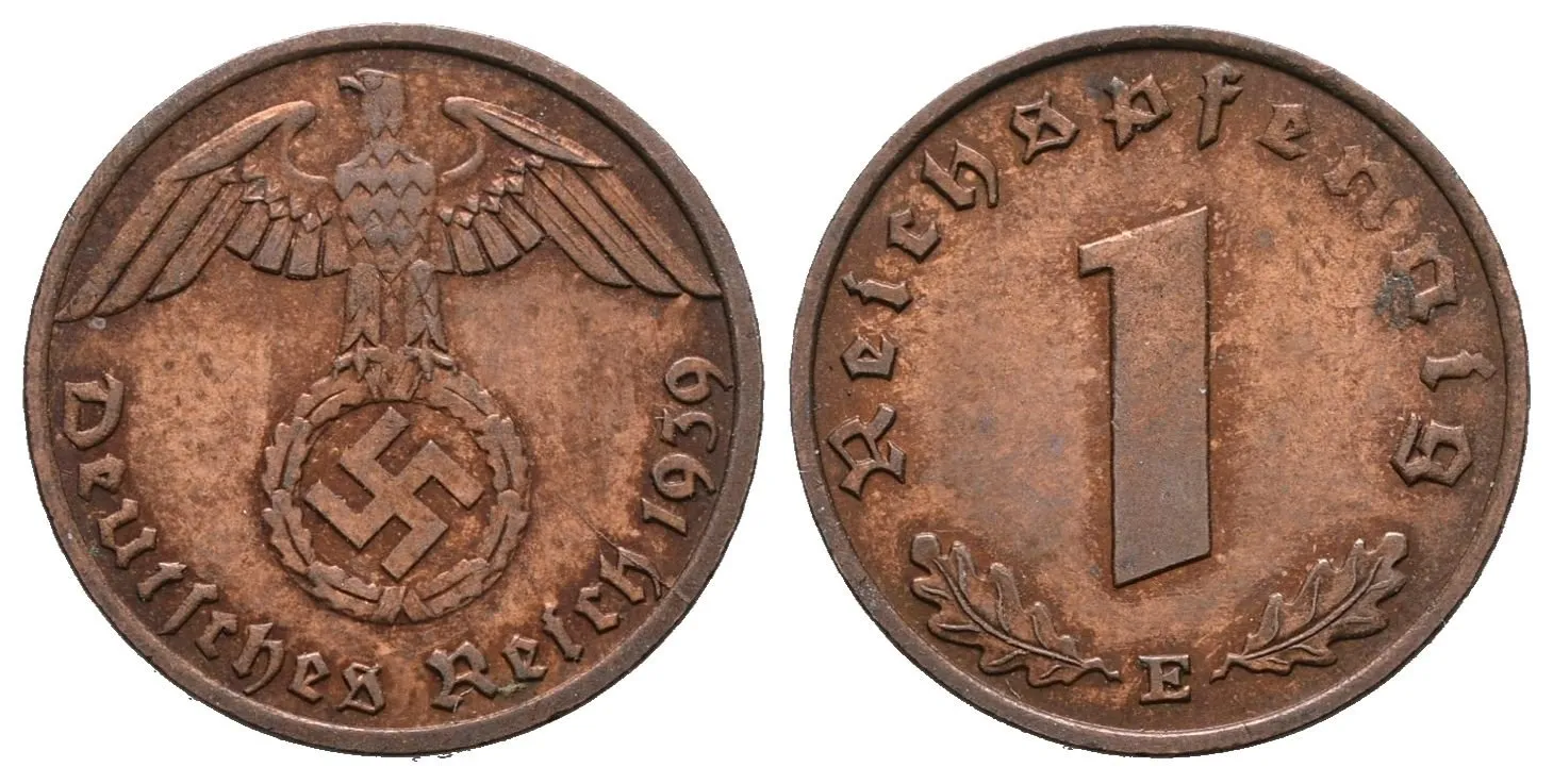 III. říše, 1 Pfennig 1939 E