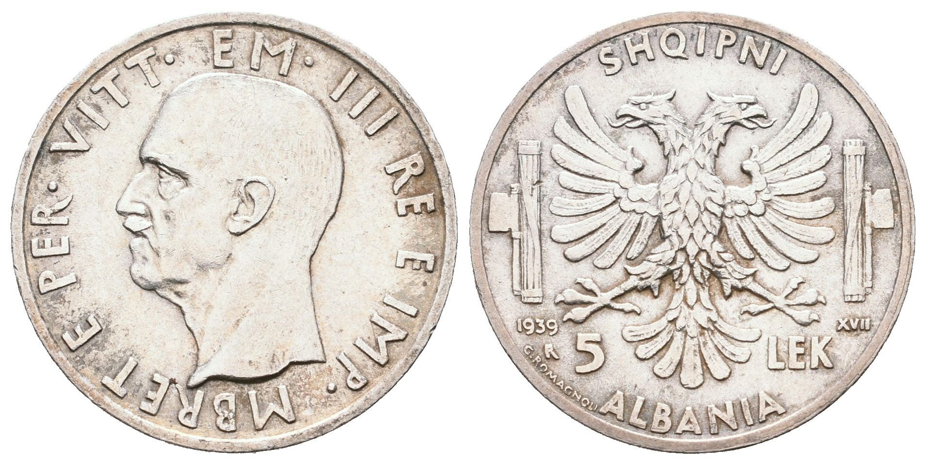Albánie, 5 Lek 1939