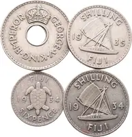 Fiji, Soubor mincí Penny, Pence, Shilling - fotografie 2