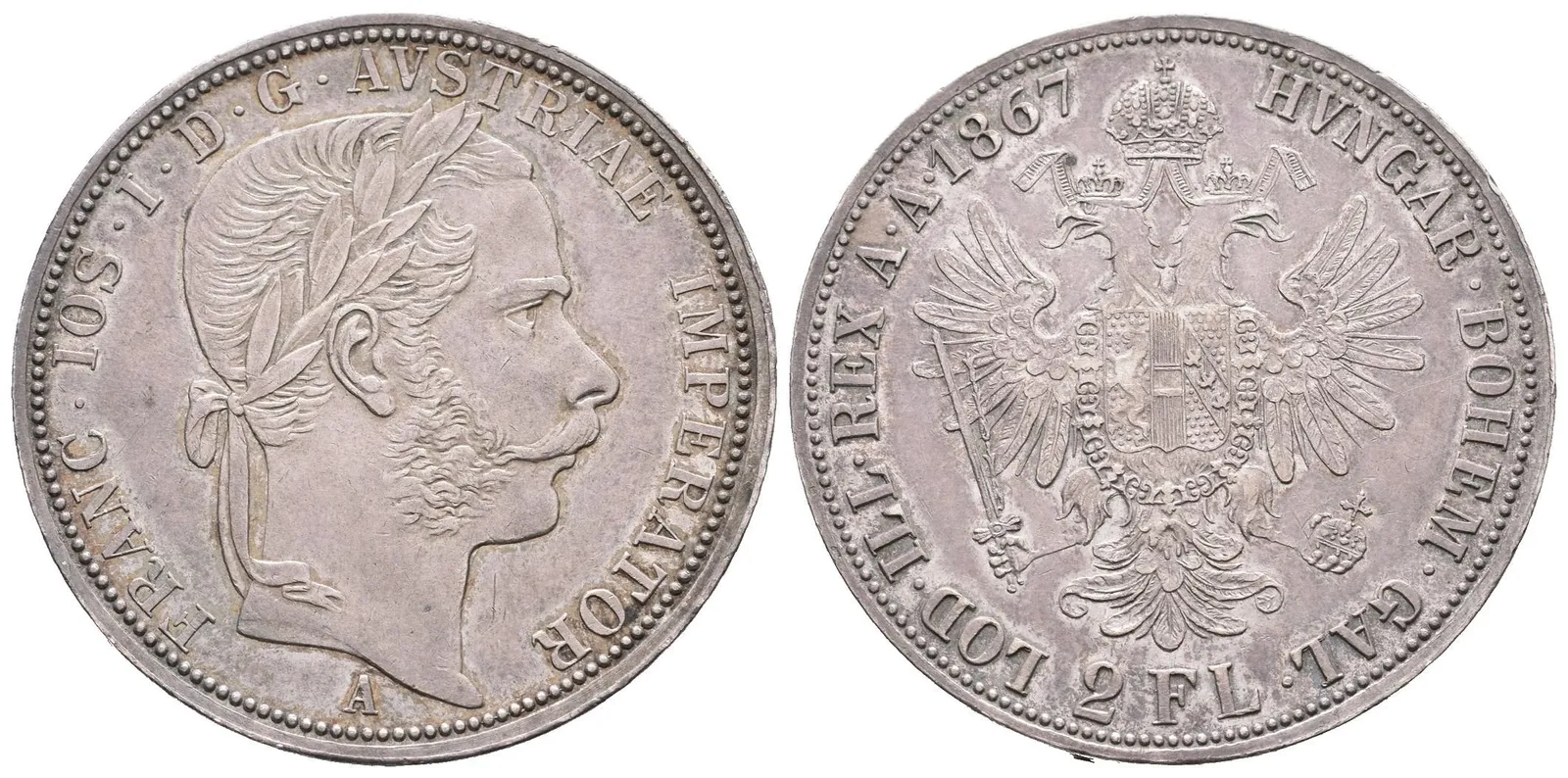 2 Zlatník 1867 A, velmi pěkná zachovalost, krásná patina, — 1