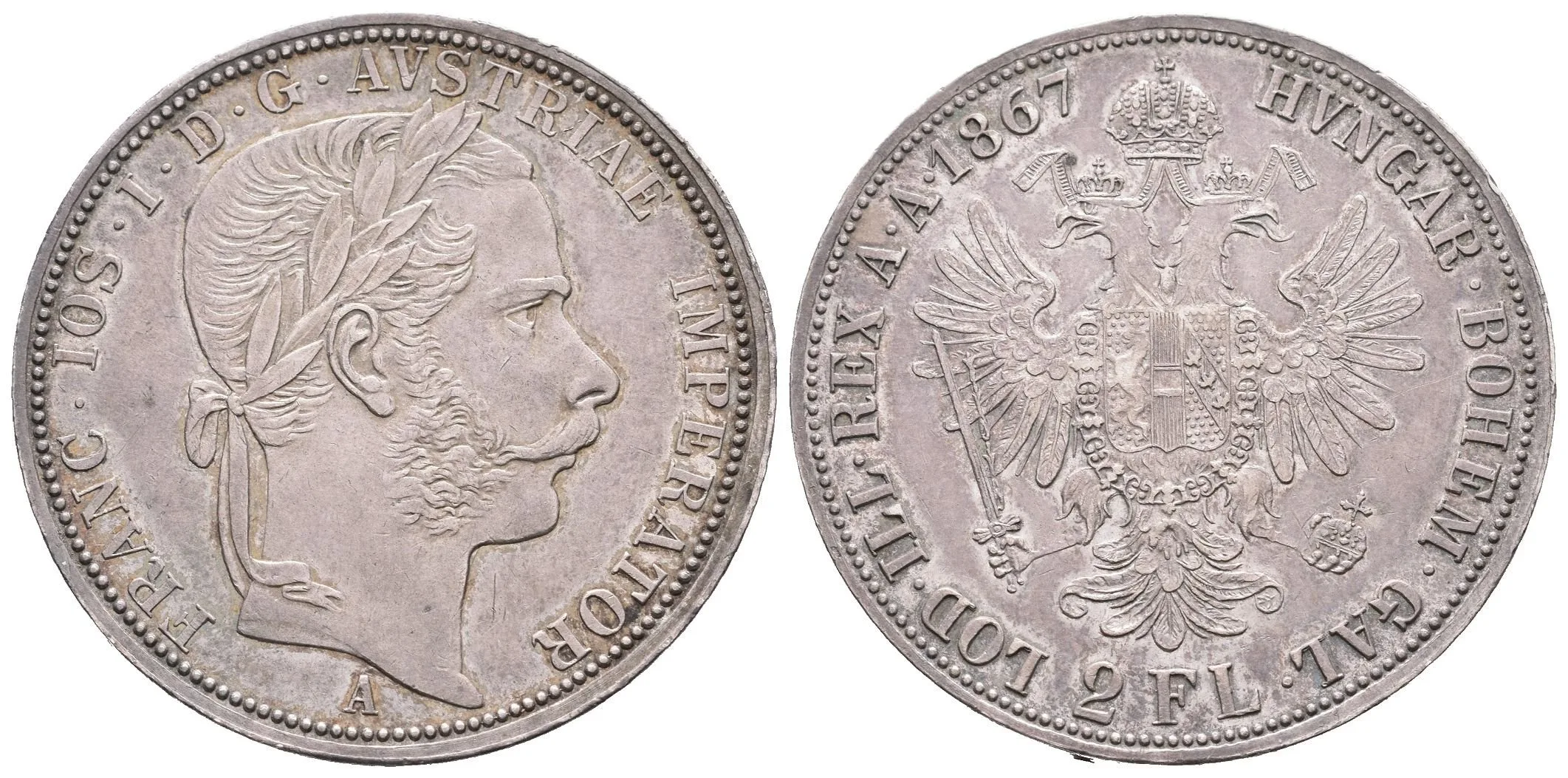 2 Zlatník 1867 A, velmi pěkná zachovalost, krásná patina, — 1