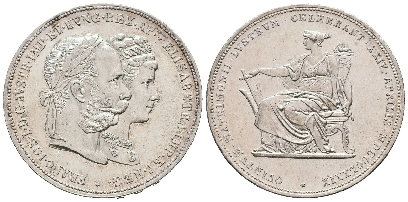 2 Zlatník 1879 - Stříbrná svatba, krásná zachovalost, — 1