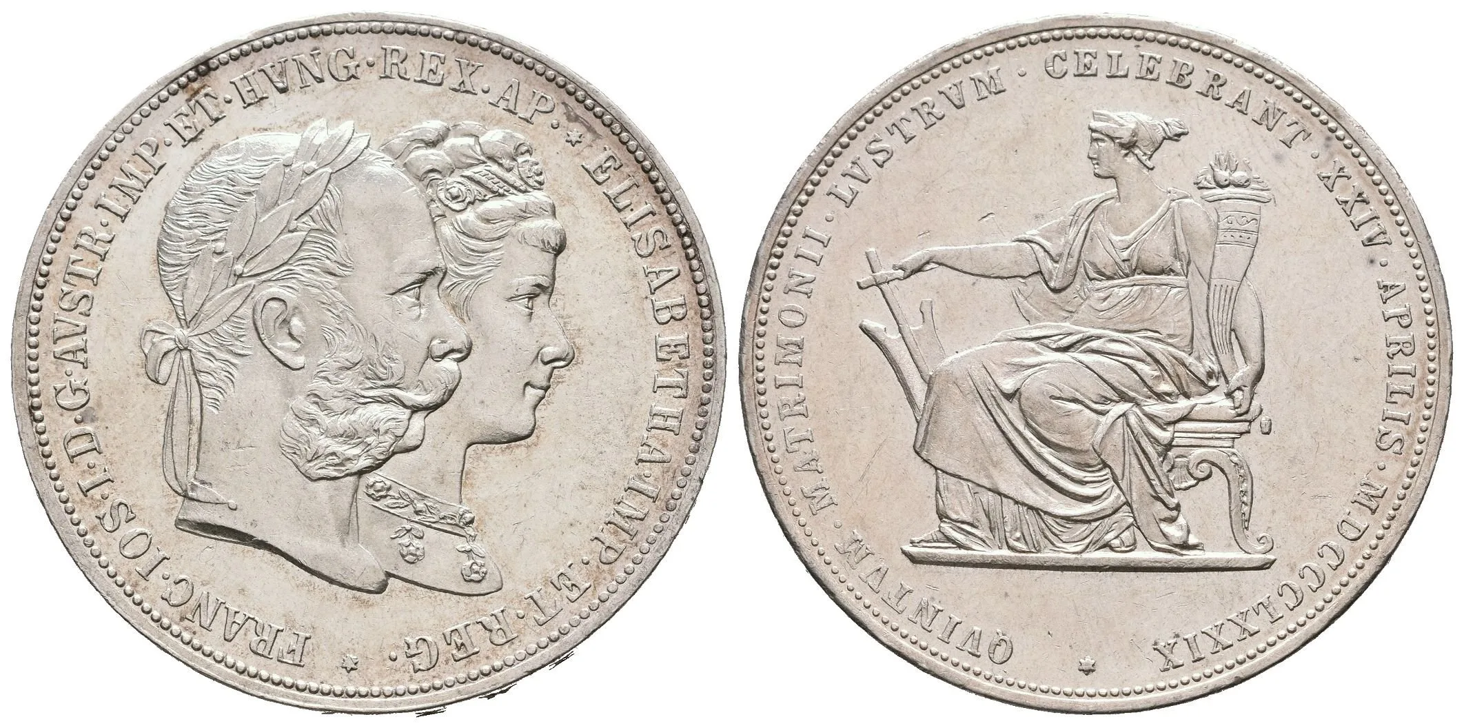 2 Zlatník 1879 - Stříbrná svatba, krásná zachovalost, — 1