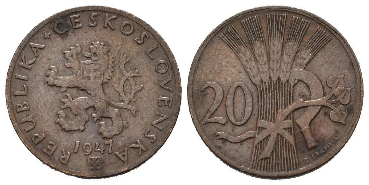 20 Haléř 1947, vzácný