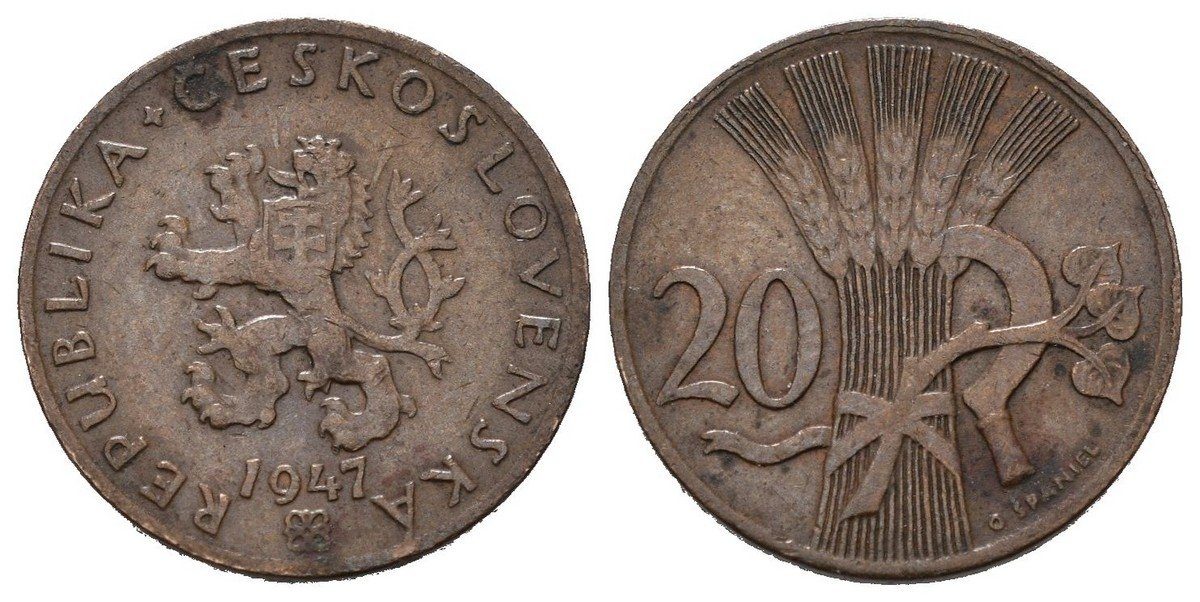 20 Haléř 1947, vzácný