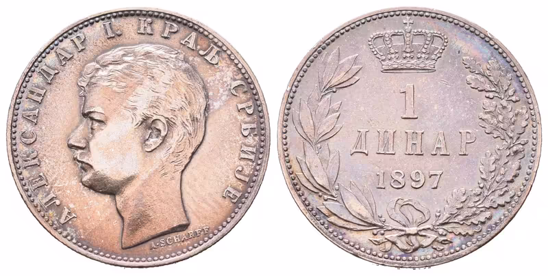 Srbsko, 1 Dinar 1897
