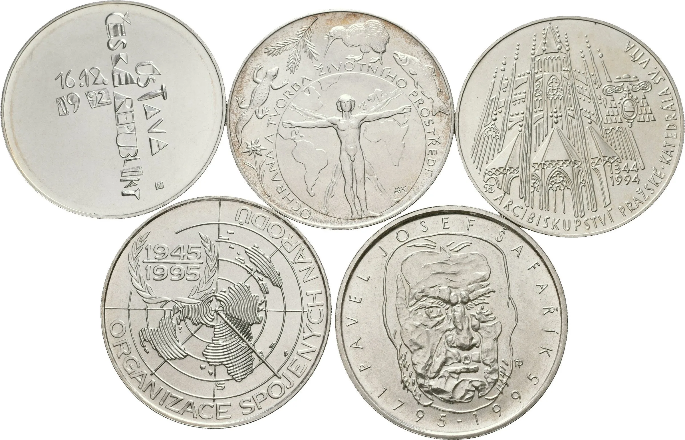 200 Kč 1993 - Ústava, 1994 - Životní prostředí a Katedrála sv. Víta, — 1