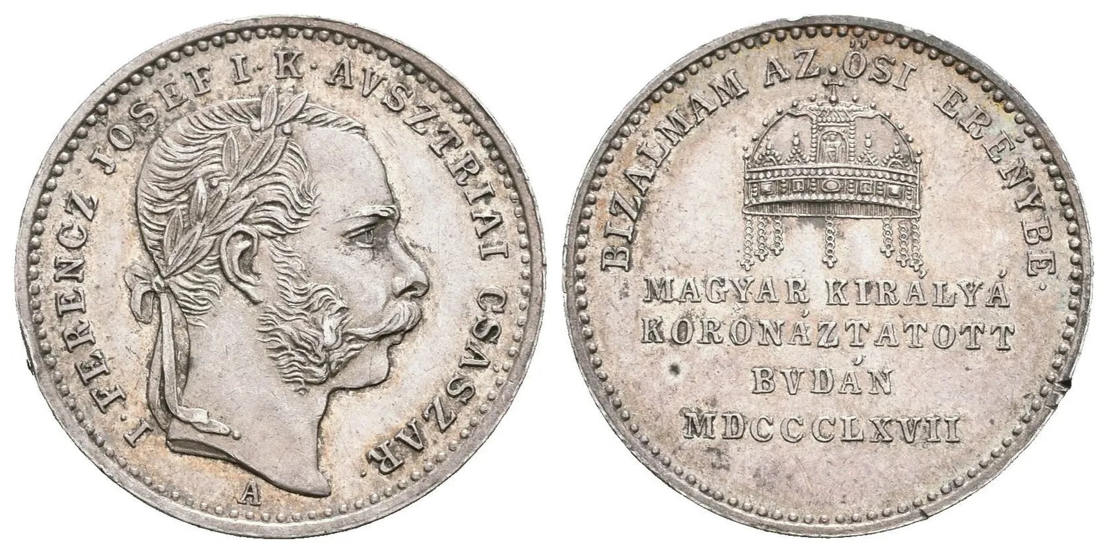 AR Malý žeton 1867 (Tautenhayn, Gaul) - Ke korunovaci na uherského krále 8. 6. 1867 — 1