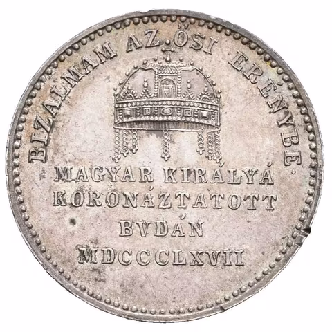 AR Malý žeton 1867 (Tautenhayn, Gaul) - Ke korunovaci na uherského krále 8. 6. 1867