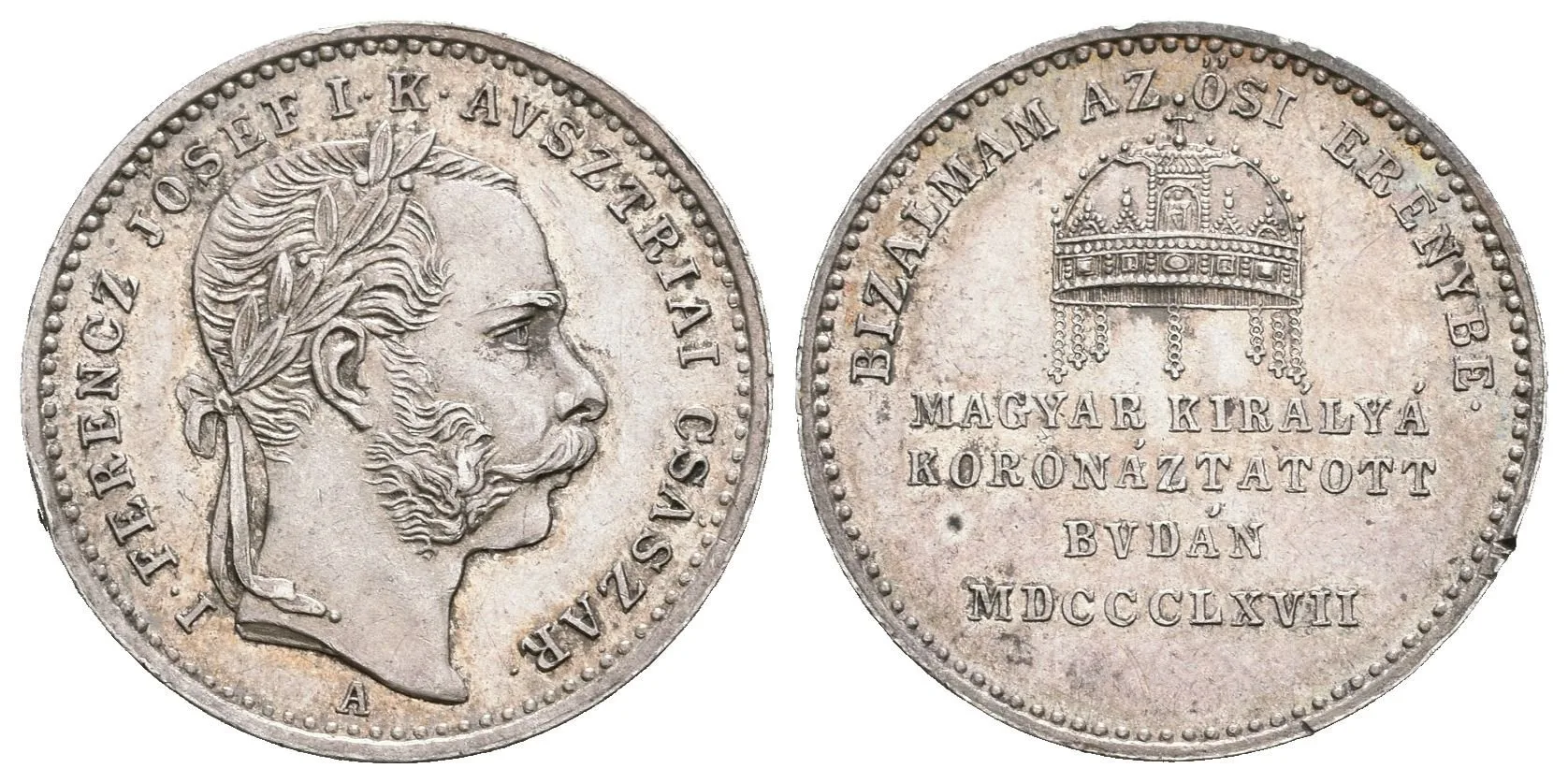 AR Malý žeton 1867 (Tautenhayn, Gaul) - Ke korunovaci na uherského krále 8. 6. 1867 — 1
