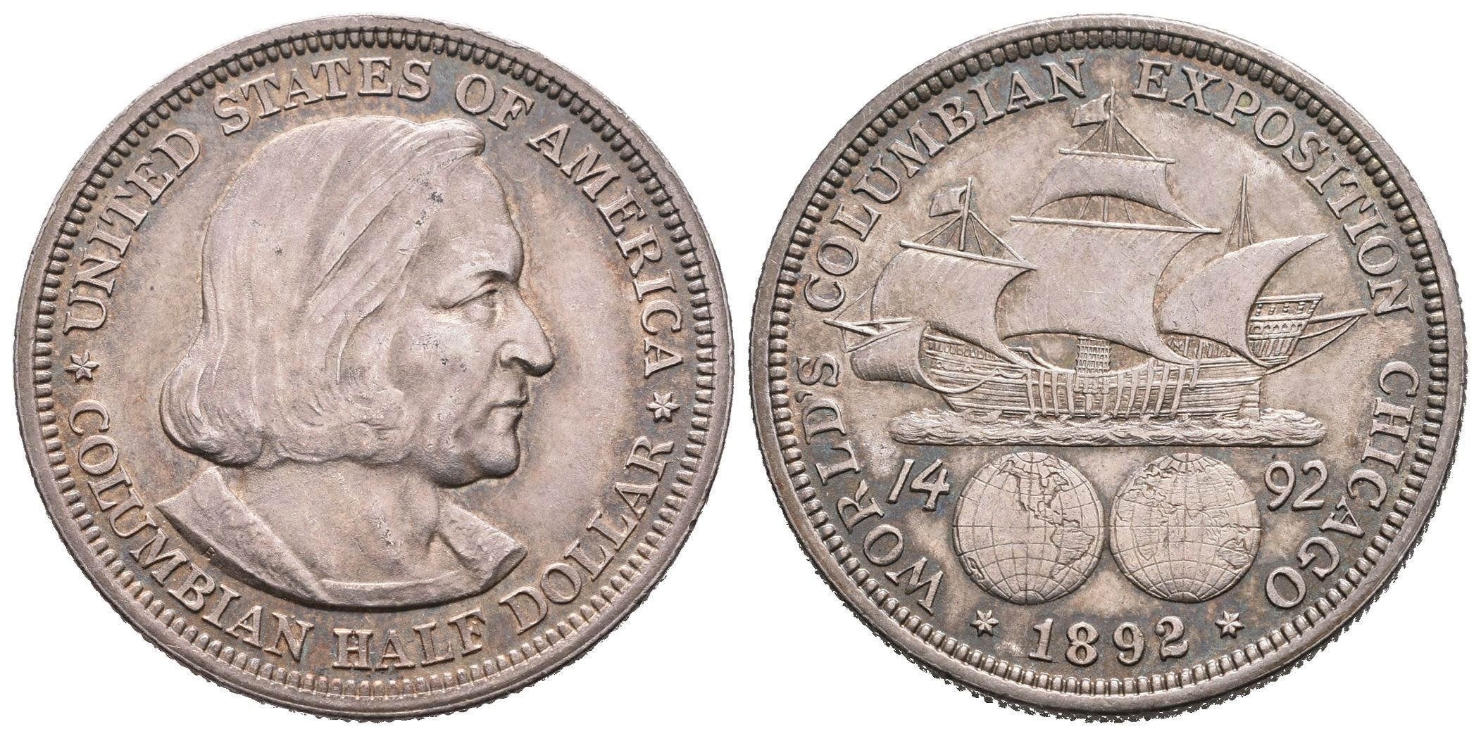 USA, 1/2 Dollar 1892 - Kolumbus