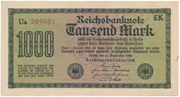 Německo, 1000 Mark 1922, vod. Mäander, hnědé 6-místné číslo, Ro.75i