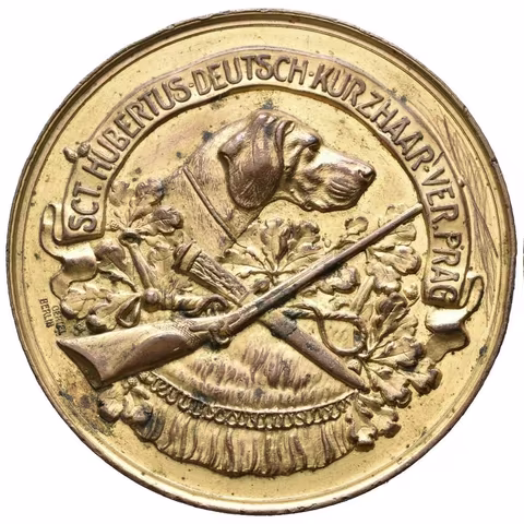 AE Medaile b.l. (Oertel Berlin) - Záslužná medaile spolku sv. Hubertus chovatelů Německých ohařů.