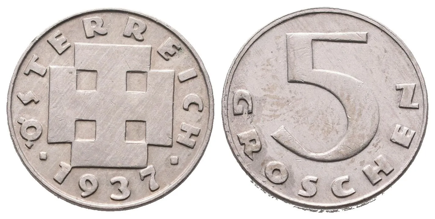 Rakousko, 5 Groschen 1937