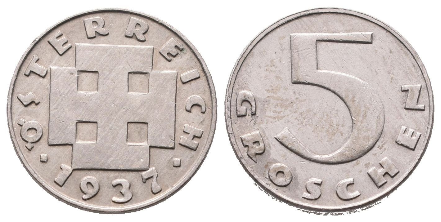 Rakousko, 5 Groschen 1937