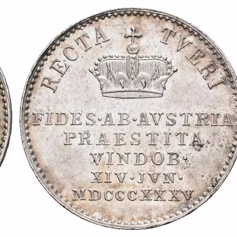 AR Malý žeton 1835 - K holdování ve Vídni 14. 6. 1835. Hlava zprava, opis /