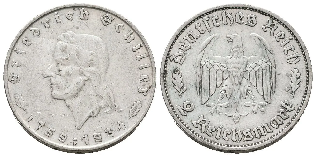 III. říše, 2 Marka 1934 F - Schiller