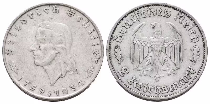 III. říše, 2 Marka 1934 F - Schiller