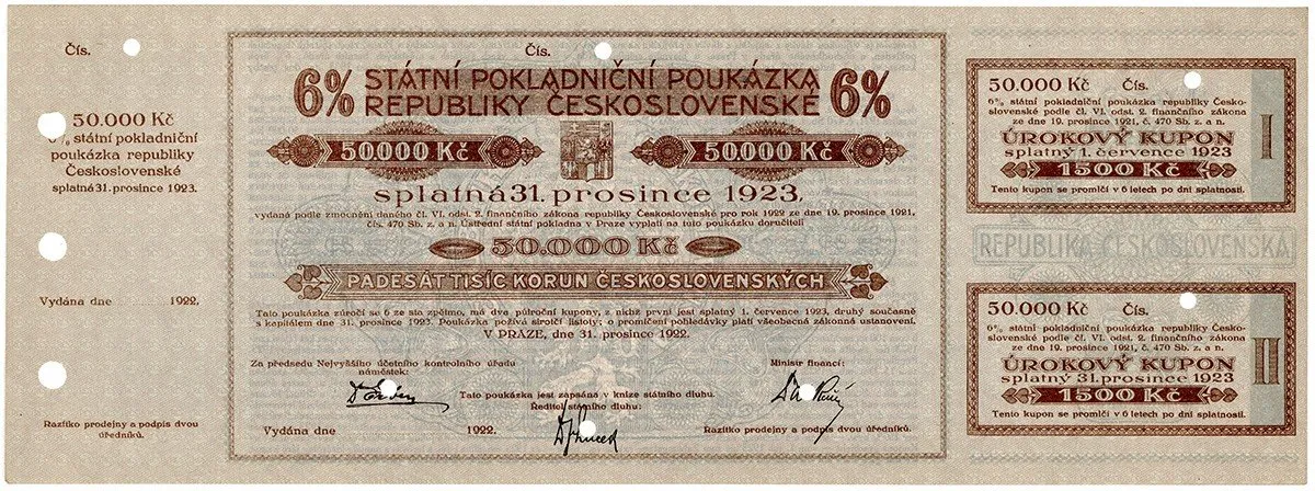 Státní pokladniční poukázky, 1919 - 1939 — 1