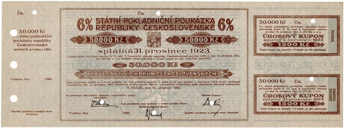 Státní pokladniční poukázky, 1919 - 1939 — 1