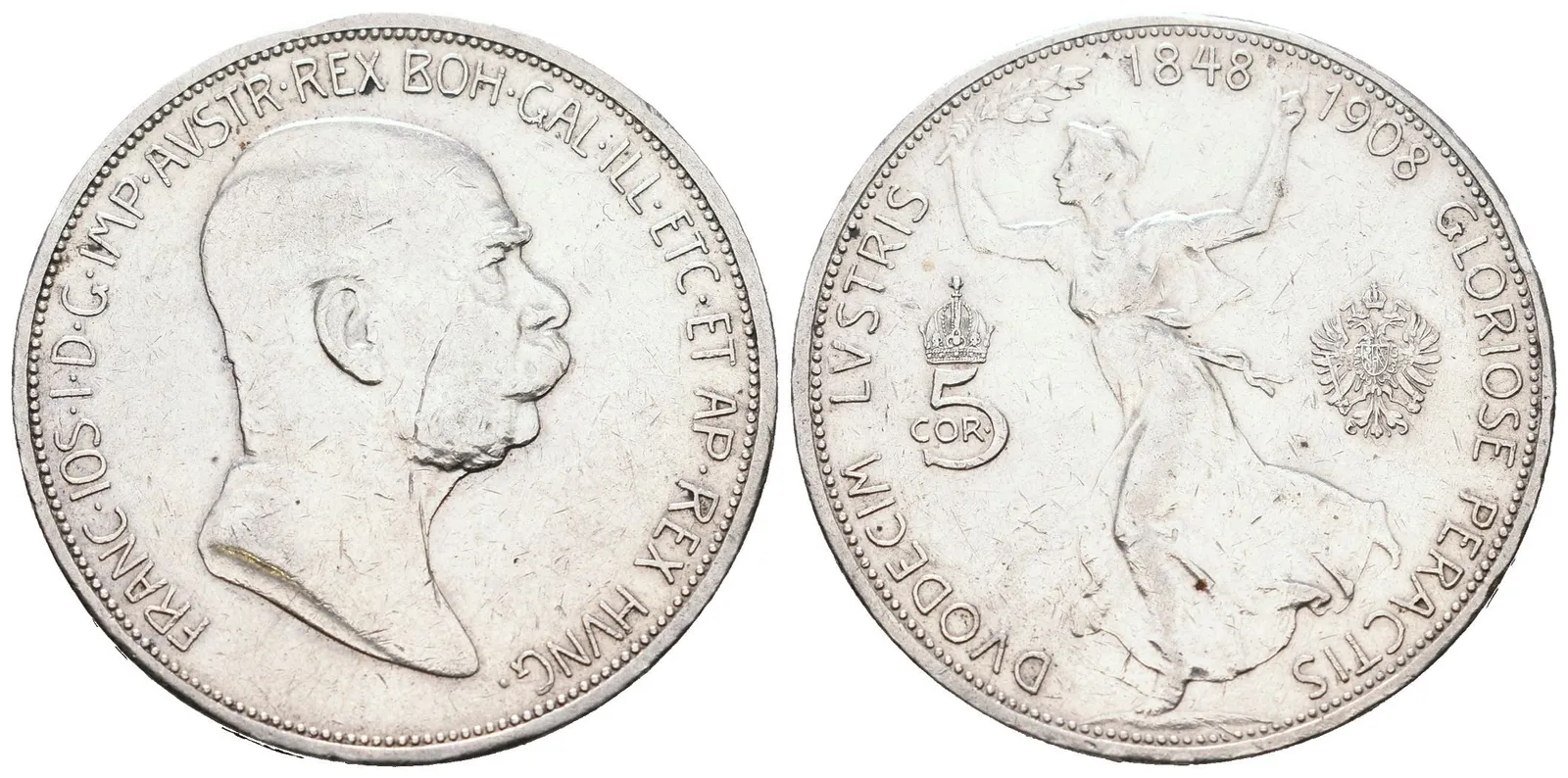 5 Koruna 1908 - jubilejní
