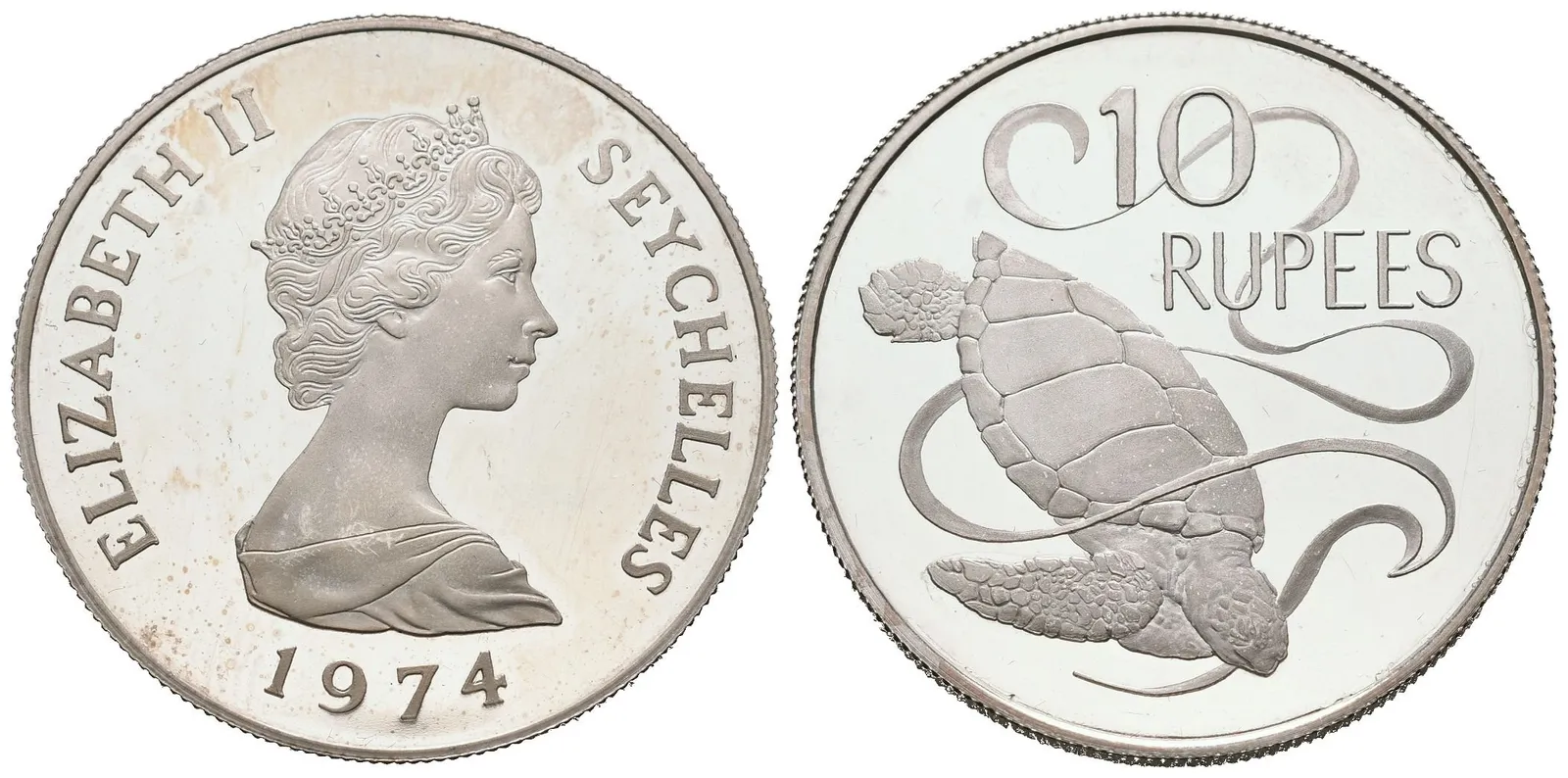 Seychely, 10 Rupees 1974 - mořská želva