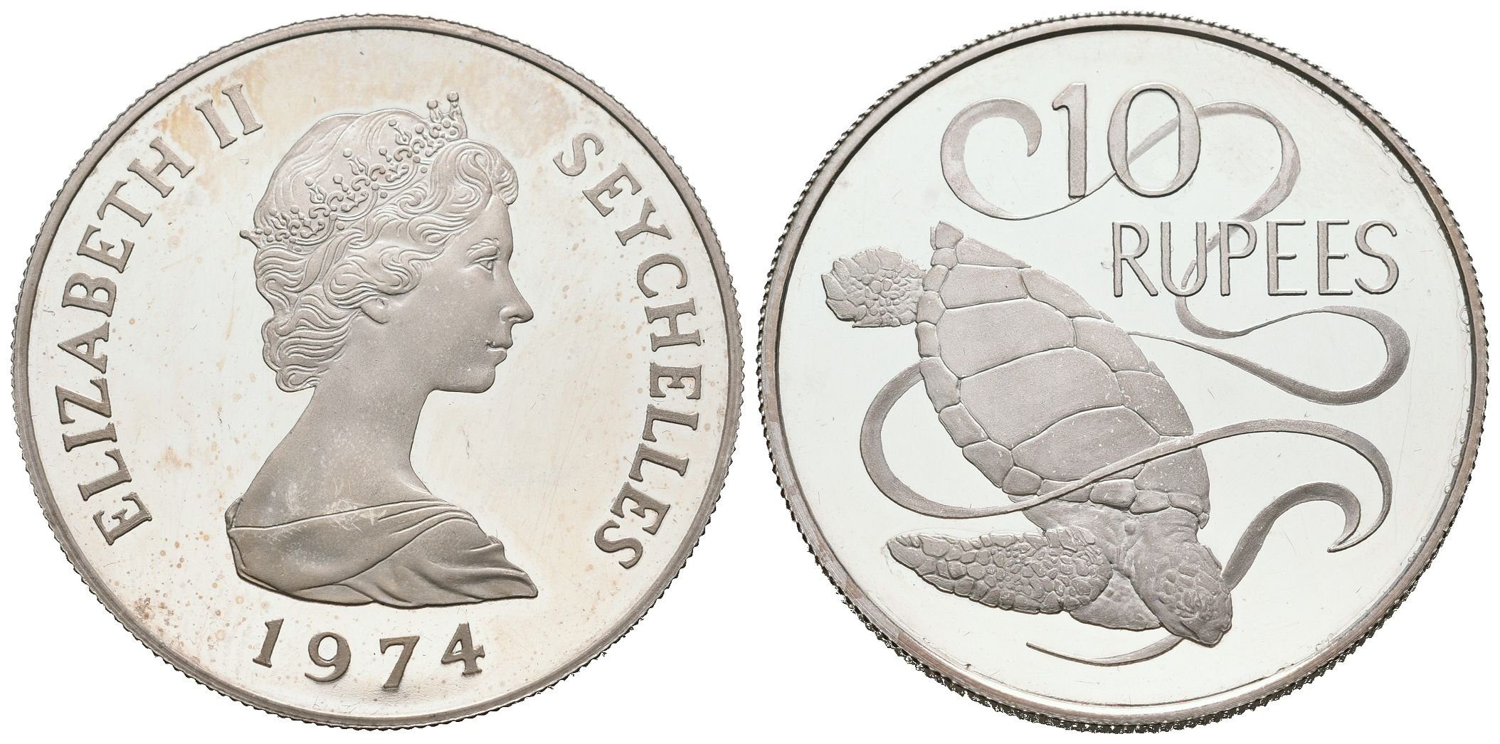 Seychely, 10 Rupees 1974 - mořská želva