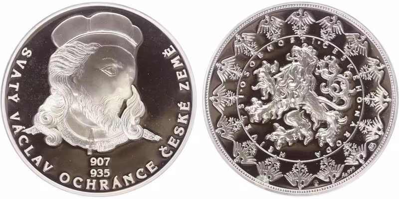 AR Medaile b.l. - Největší osobnosti českého národa / Svatý Václav, PROOF