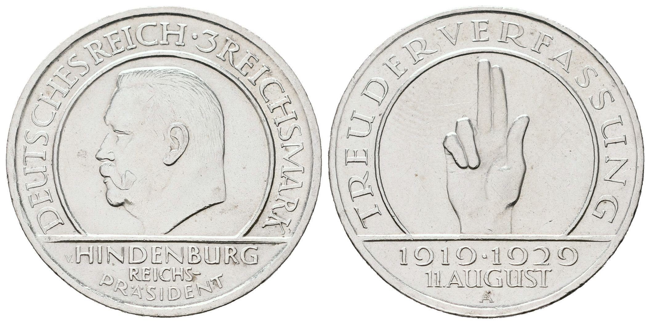 Výmar, 3 Marka 1929 A - Přísaha