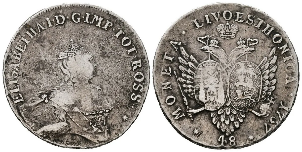 Ražby pro Livonsko - Estonsko, Alžběta, 1741 - 1762 — 1