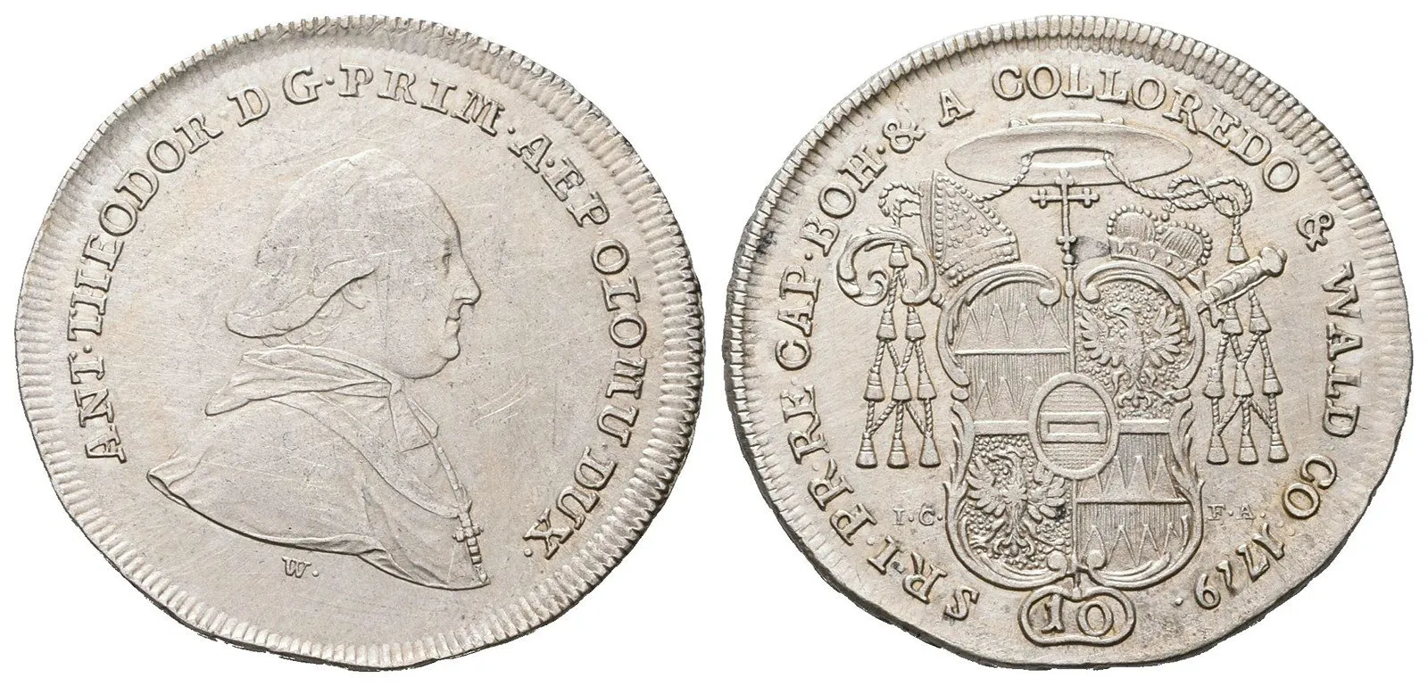 Olomouc - biskupství, Antonín Theodor Colloredo-Waldsee, 1777 - 1811 — 1