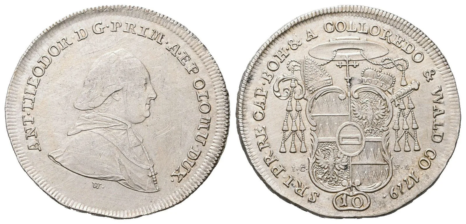 Olomouc - biskupství, Antonín Theodor Colloredo-Waldsee, 1777 - 1811 — 1