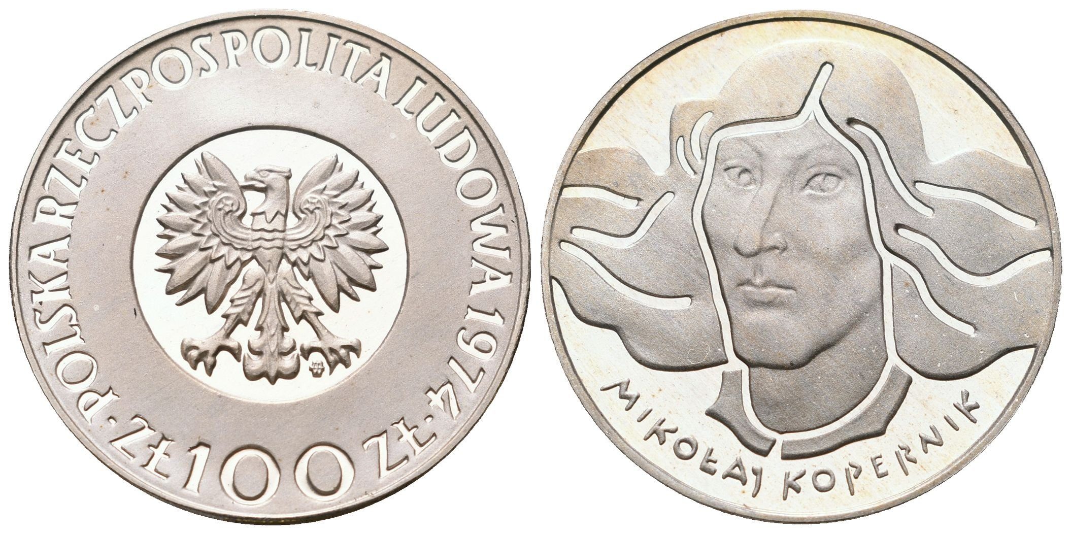 Polsko, 100 Zlotych 1974 - M. Koperník