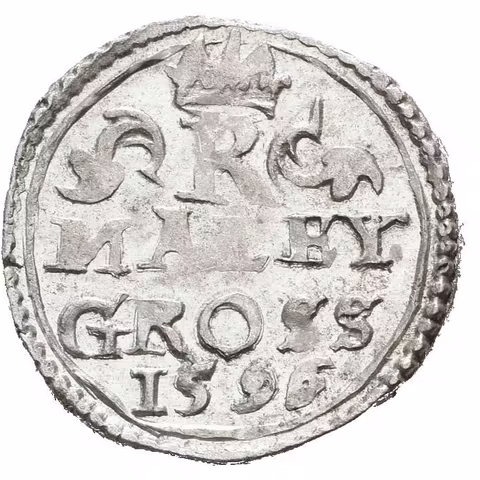 Malý groš 1596, Kutná Hora-Herold, HN.8 (opis 7a), krásná zachovalost, lesk, patina,