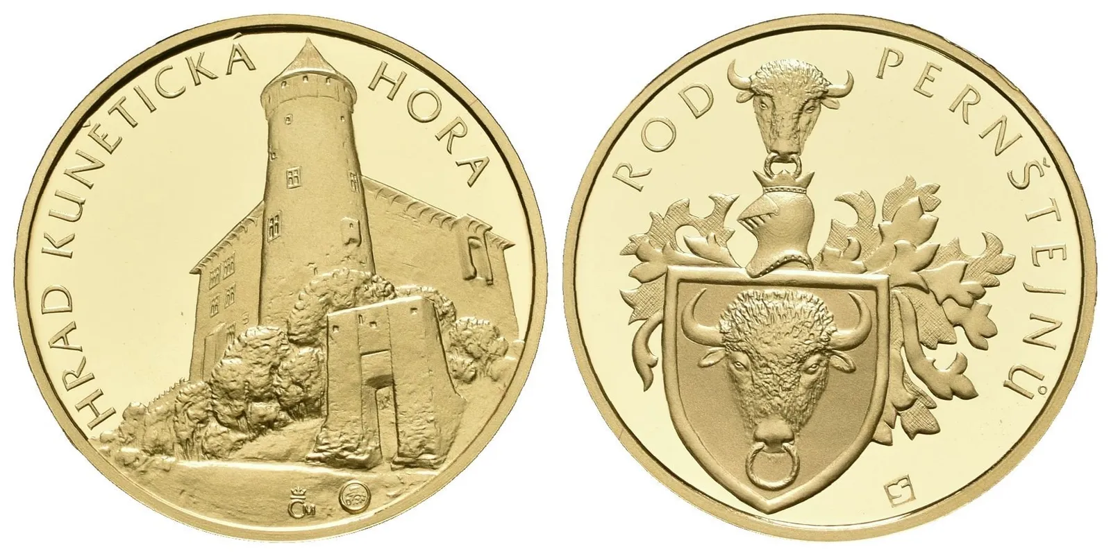 Medaile 2012 (Šťastný, Lietava) - Hrad Kunětická Hora. Au 0,999, 22 mm (7,78 g), kapsle, — 1