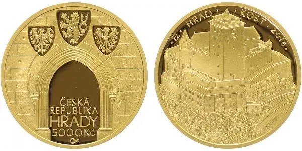 5000 Kč 2016 - Hrad Kost, PROOF