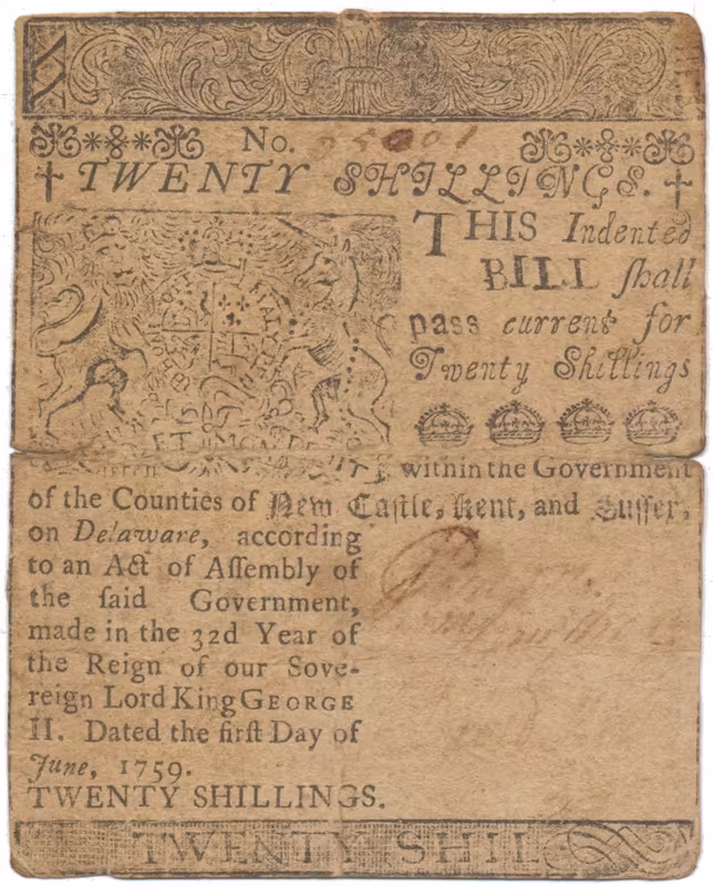 Amerika, 20 Šilink 1759
