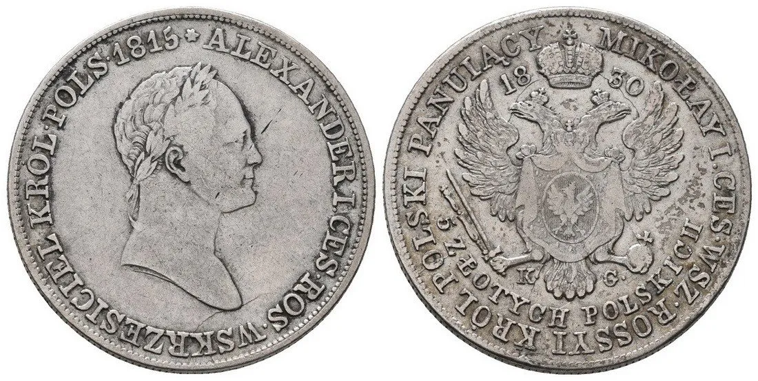 Ražby pro Polsko, Mikuláš I., 1825 - 1855 — 1