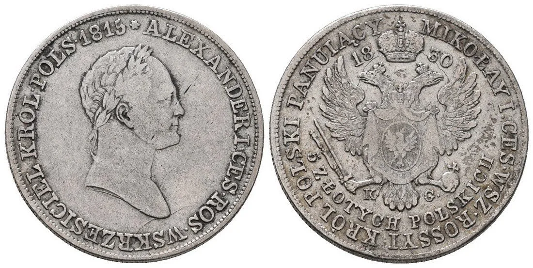 Ražby pro Polsko, Mikuláš I., 1825 - 1855 — 1