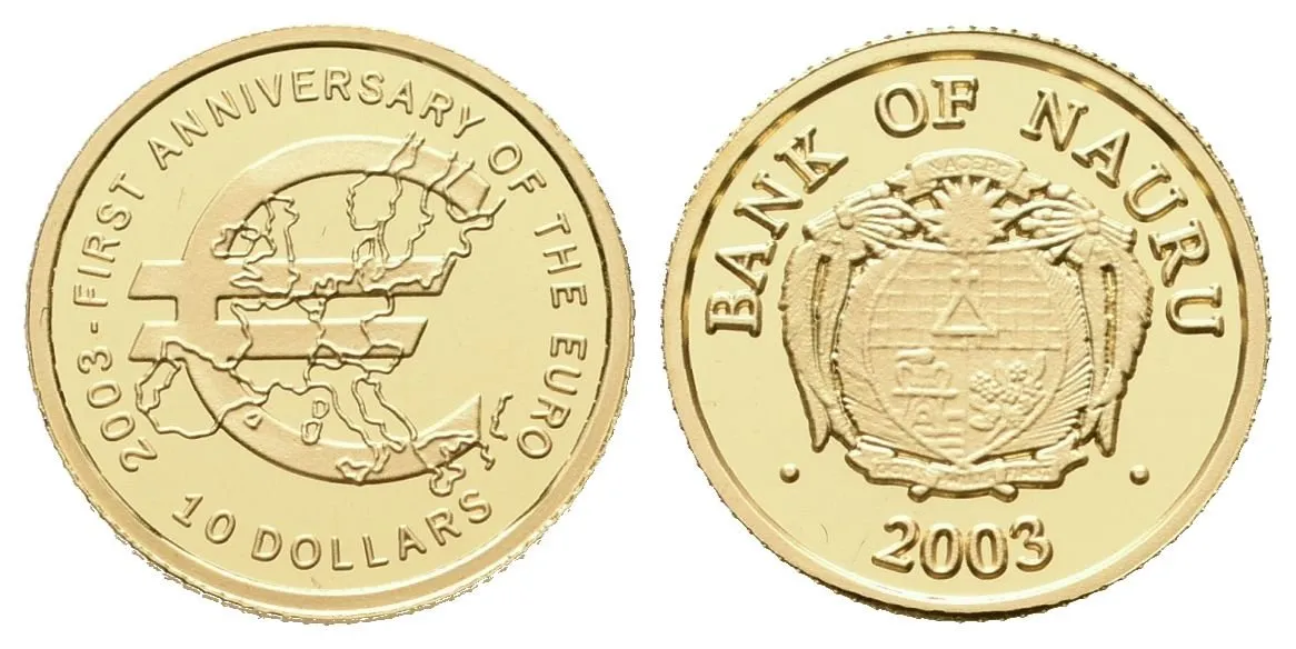 Nauru, 10 Dollars 2003 - Výročí eura