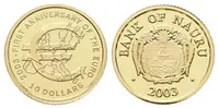 Nauru, 10 Dollars 2003 - Výročí eura