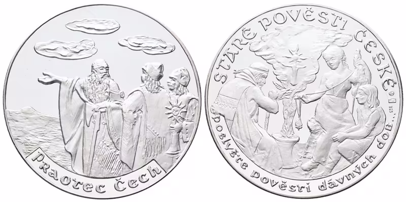 Stříbrná investiční medaile - Staré pověsti české - Praotec Čech- Ag 20 g - 925/1000