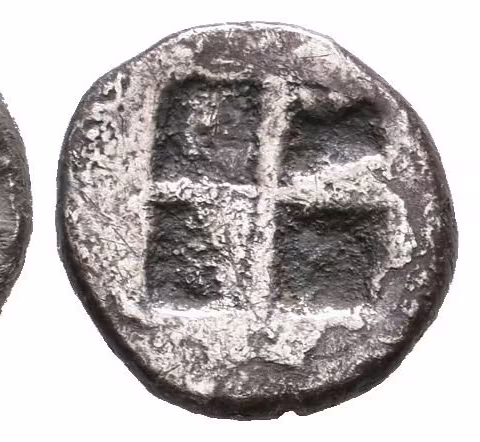 1/8 Statér, 478 - 449 př. Kr., Sedící Gryf zprava / Quadratum incusum, SG.4578,
