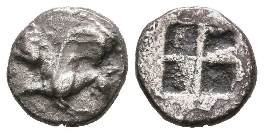 1/8 Statér, 478 - 449 př. Kr., Sedící Gryf zprava / Quadratum incusum, SG.4578, — 1