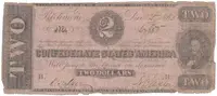 CSA, 2 Dollar 1862, P.50