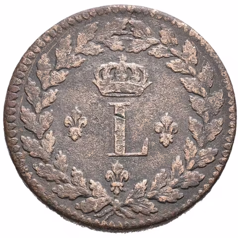 1 Decime 1815 BB, Strasbourg, KM.701, var. s tečkou za nápisem, patina