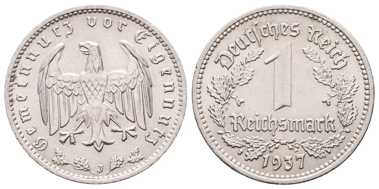 III. říše, 1 Marka 1937 J, Hamburg