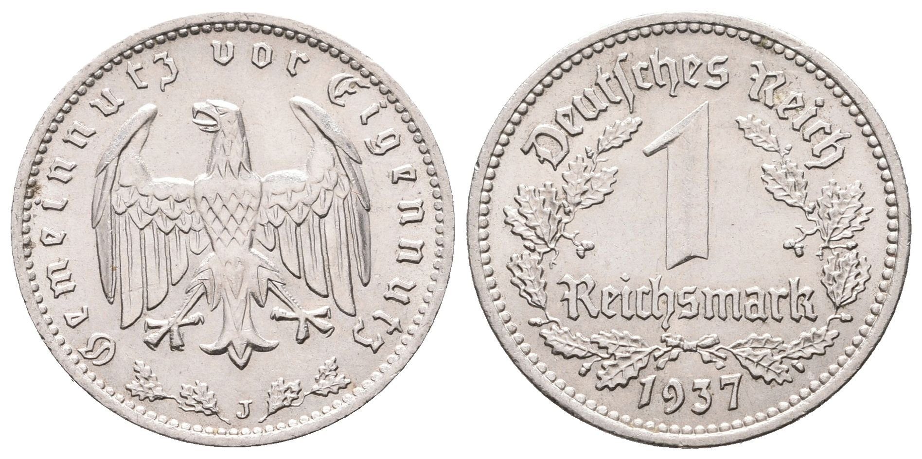 III. říše, 1 Marka 1937 J, Hamburg