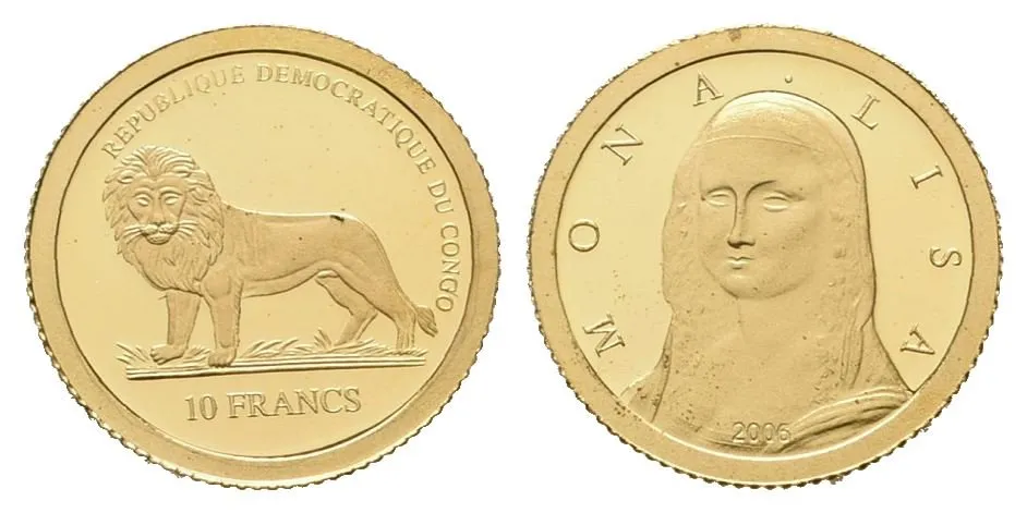 Kongo, 10 Franků 2006 - Mona Lisa