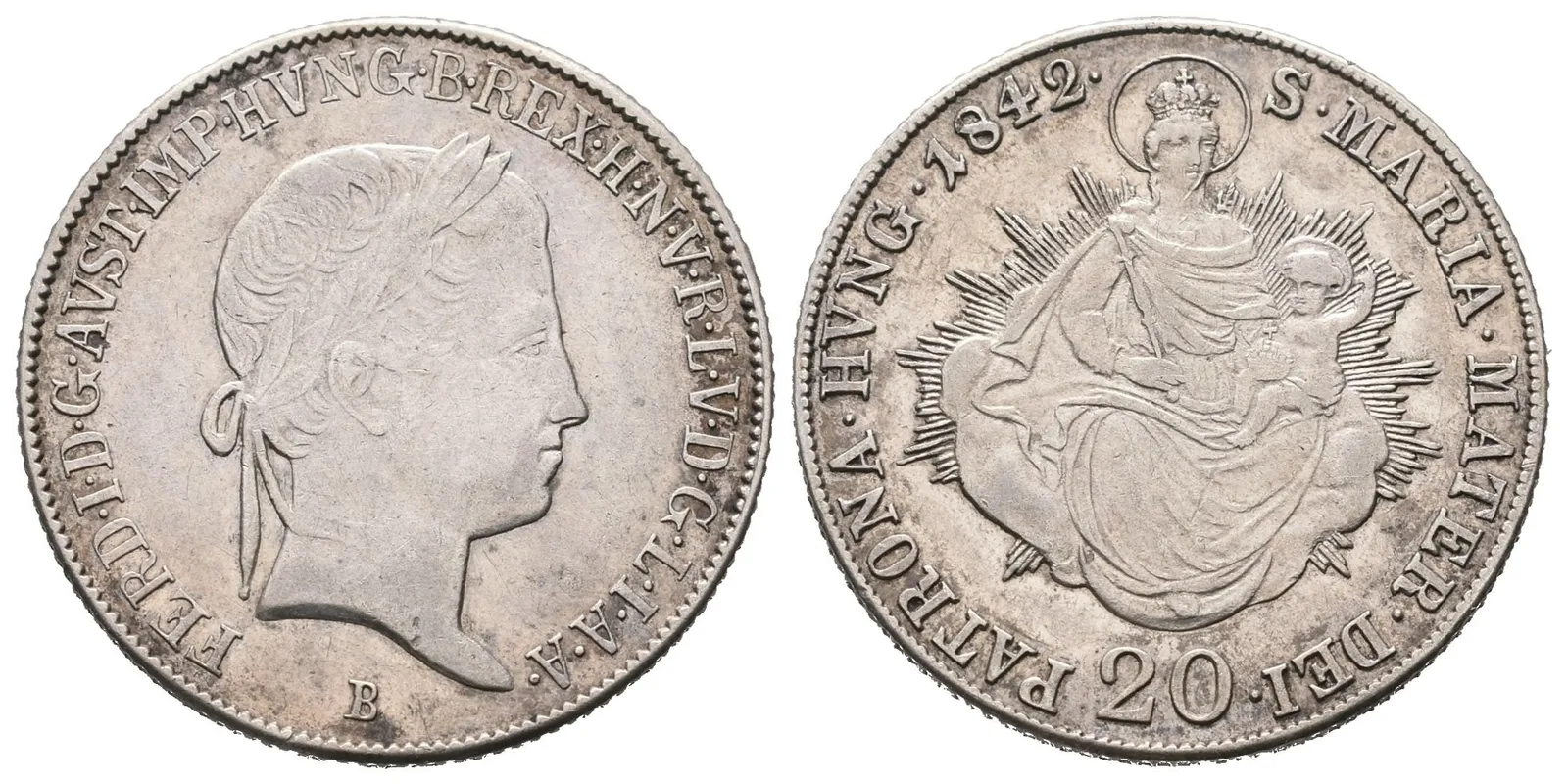 Ferdinand V., 20 Krejcar 1842 B, Kremnica